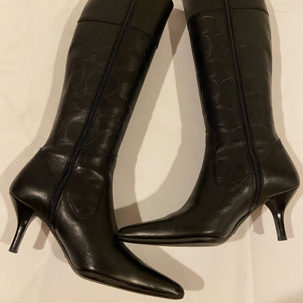 Coach Leather Monogram Boots - Picture 2 of 13